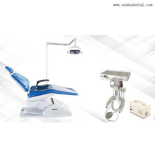 Простой стоматологический кресло для клиники с портативным воздушным компрессором и портативной движущейся тележкой