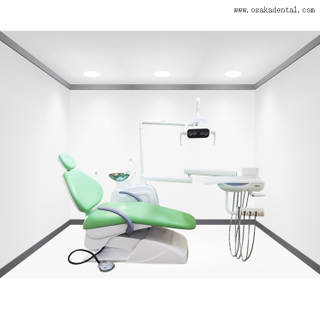 Стоматологический стул с воздушным компрессором и стоматологическим хвостом и светодиодным мастерским с красивым зеленым цветом