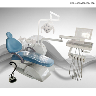 Стоматологический стул со светодиодной лампой и зубным воздушным компрессором с стоматологическим сильным всасыванием 