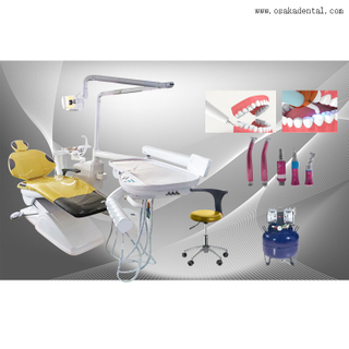 Стоматологический стул с воздушным компрессором и стоматологическим наконечником и светодиодным масштабом